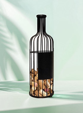 创意桌面摆饰欧式纯手工金属铁艺摆件红酒瓶木塞收藏架酒塞装饰品