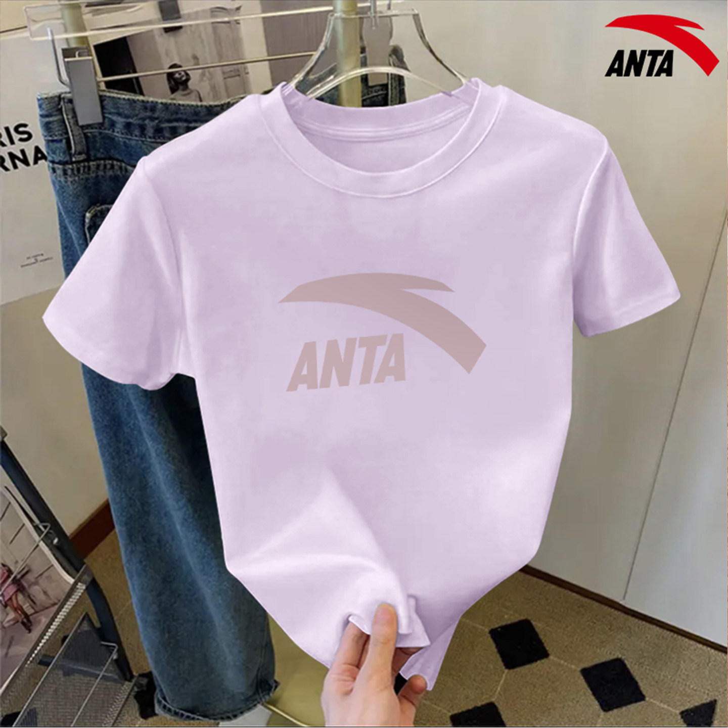 安踏短袖女t恤透气运动体恤夏季新款圆领半袖显瘦修身百搭上衣女,淘宝优惠券,粉丝福利购,淘宝优惠卷