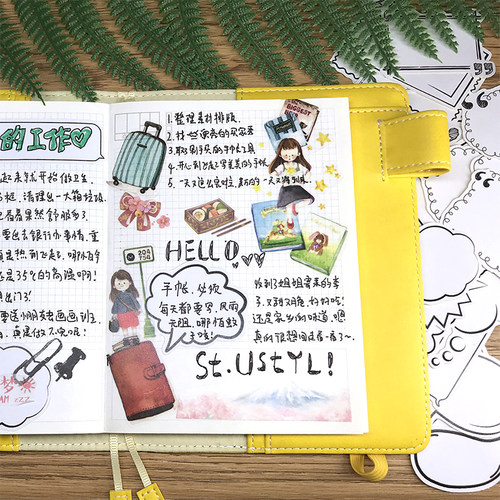 手写标签贴纸 可爱黑白对话框手账贴纸 手帐素材 相册DIY工具装饰 - 图3