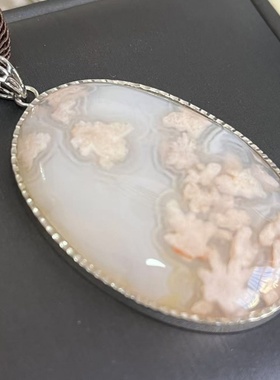 天然玛瑙镶嵌吊坠男女项链挂坠