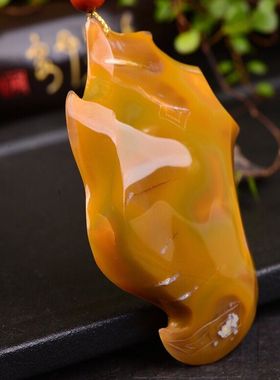 天然黄龙玉石雕刻件观音吊坠男女项链挂坠一物一图礼物附证书包邮