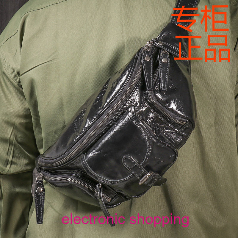 骆嘉头层牛皮iPadmini腰包真皮户外休闲胸包多功能机车斜挎包男士,淘宝优惠券,粉丝福利购,淘宝优惠卷