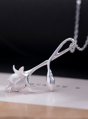 s925项链灯笼花系列新中式女