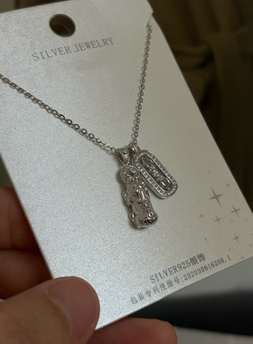 招财貔貅 金刚杵  S925通体纯银  品牌精工 ！细锁骨项链女礼物