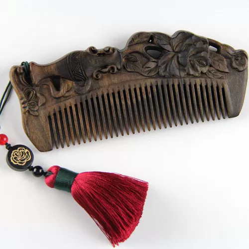 Двусторонная ретро классическая расческа из сандалового дерева, дракон и феникс, подарок на день рождения