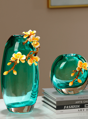 新中式珐琅彩花瓶摆件轻奢高档客厅玄关电视柜酒柜餐桌装饰品摆件