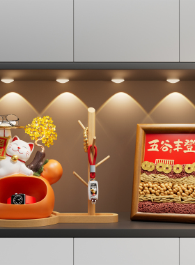 招财猫钥匙收纳玄关摆件装饰品入户门口鞋柜客厅家居乔迁礼物礼品