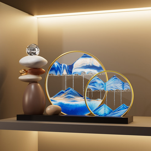 时来运转流沙画摆件高级感客厅进门口玄关电视柜酒柜办公室装饰品 - 图0