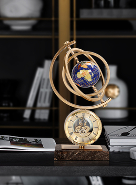 轻奢风电视柜办公室书房时钟摆件