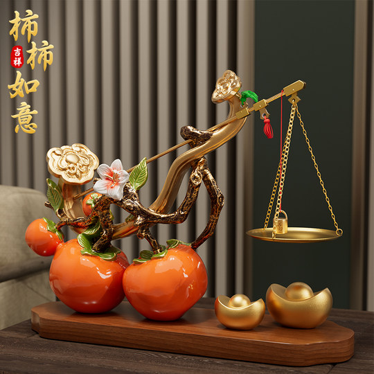 Caqui caqui Ruyi adornos de caqui sala de estar entrada TV gabinete decoraciones para gabinete de vino regalo de casa móvil