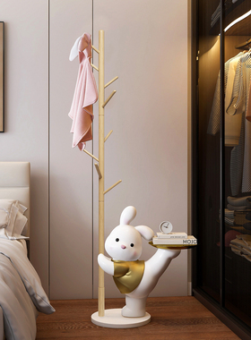 翘腿兔衣帽架落地摆件卧室装饰品