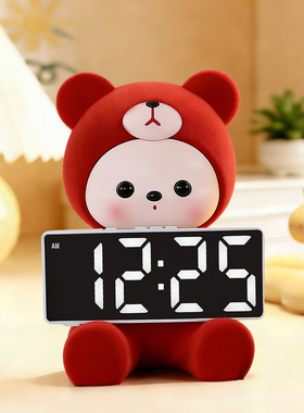 兔子时钟桌面摆件设计感客厅轻奢高档可爱儿童房创意桌面家居装饰