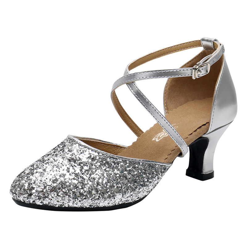 女拉丁舞鞋成人摩登舞交谊舞鞋银跟舞蹈鞋软底广场舞华尔兹跳舞鞋,淘宝优惠券,粉丝福利购,淘宝优惠卷