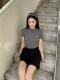MEINS ຜ້າຂົນຫນູ Tencel ແຂນສັ້ນຂອງແມ່ຍິງ TN25NF2171