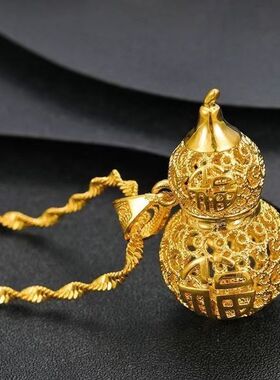 沙金葫芦项链锁骨链民族风不掉色