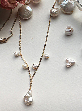 天然淡水珠项链珍异形巴洛克