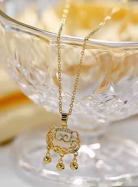 韩国ins潮网红如意平安锁项链女2021新品轻奢小众设计百搭锁骨链