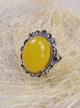 纯银花边复古戒指空托