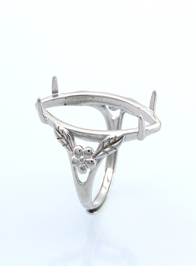 925纯银戒托马眼形空托戒指托