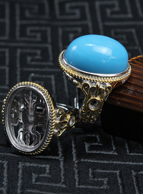 纯银大气戒指空托