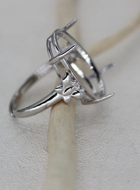 925纯银戒托女款蝴蝶戒指空托