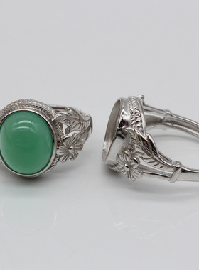 925纯银戒托女款戒指托8.5*13 9*12.5 9.5*12 10*11.5戒指空托