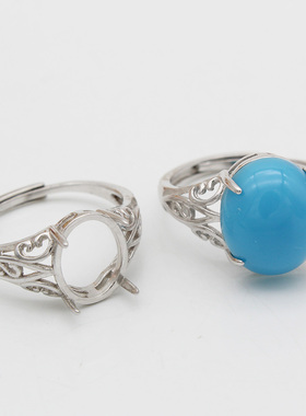 纯银镶嵌戒指空托