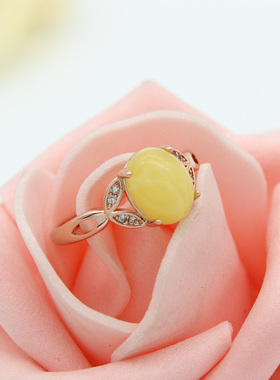 不退色镶嵌玫瑰戒指空托