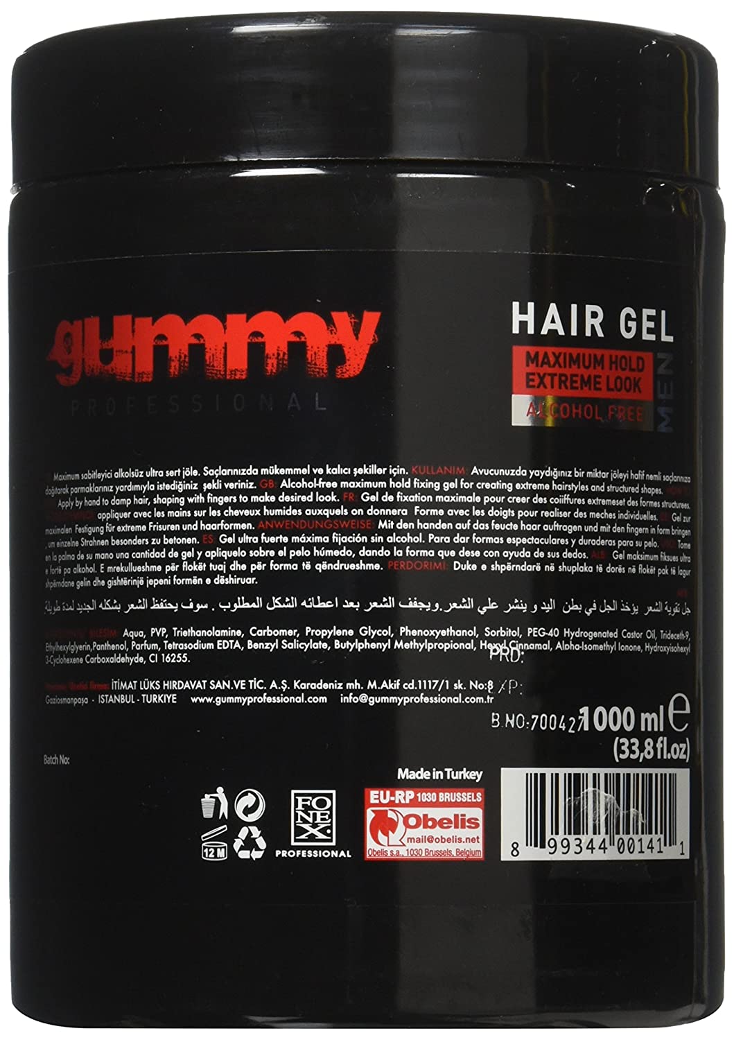 Gummy Alcohol Free Hair Gel，Red，34 Ounce-图0