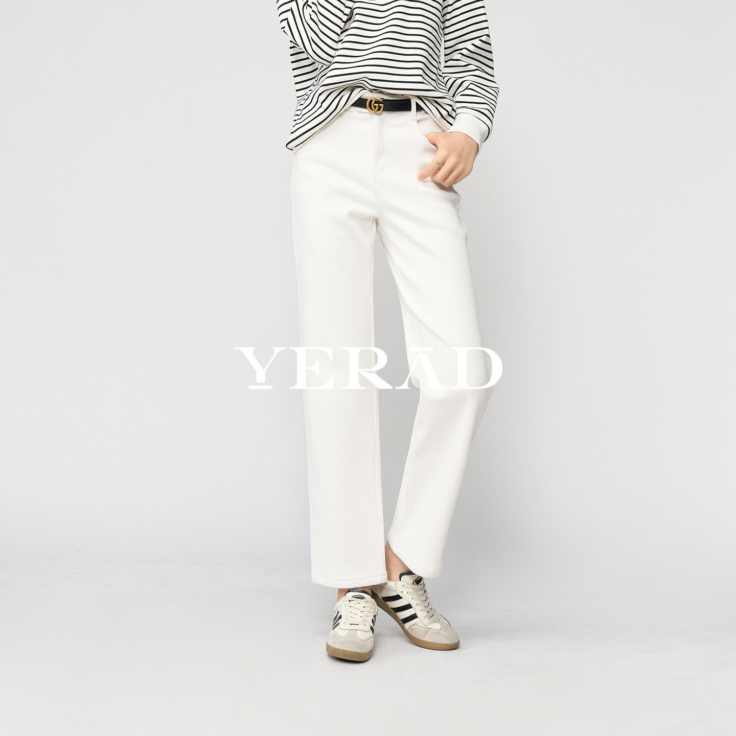 娅丽达加绒牛仔裤女秋冬法棍裤2025新款女裤黑色裤子小个子直筒裤,淘宝优惠券,粉丝福利购,淘宝优惠卷