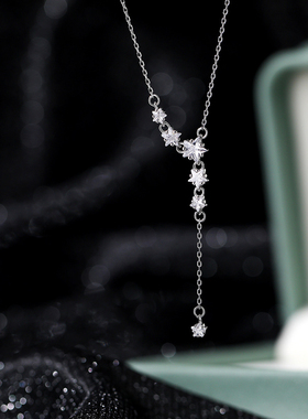 6iu6iu纯银女北极星项链锁骨链