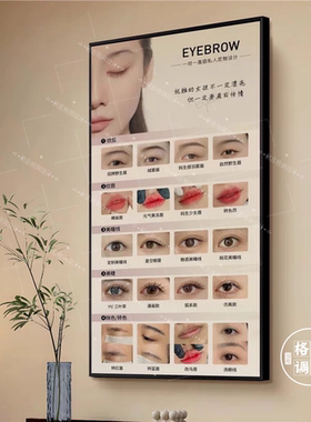 高级感纹绣店装饰画纹绣美睫工作室墙壁挂画美容院眉眼唇宣传海报