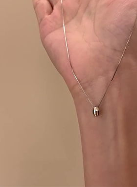 简约小银豆吊坠项链女轻奢气质百搭锁骨链精致小巧冷淡风颈链配饰