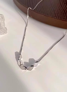 简约串珠碎银蛇骨项链女款高级感冷淡风轻奢毛衣链小众设计锁骨链