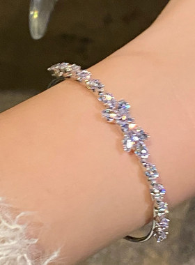 超闪满钻麦穗蝴蝶结手镯女高级感轻奢精致手环小众设计高颜值手饰