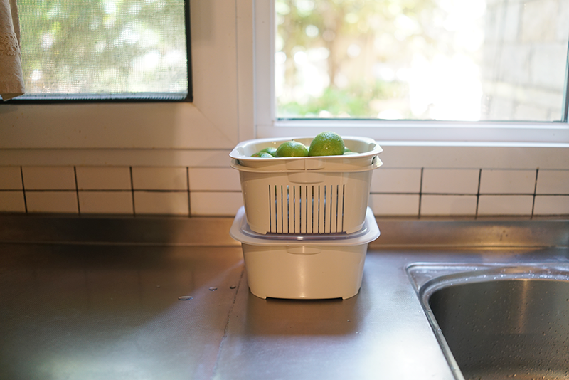 朴房 简约沥水篮三件套 洗菜厨房收纳筐水果蔬菜篮淘米霜山带盖子,淘宝优惠券,粉丝福利购,淘宝优惠卷