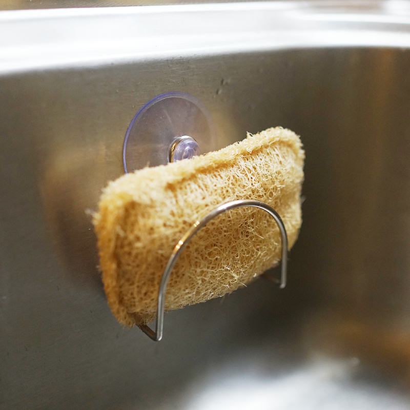 朴房 出口日本免打孔不锈钢海绵擦沥水架钢丝球收纳架水槽置物架,淘宝优惠券,粉丝福利购,淘宝优惠卷