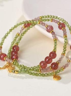 天然收藏级橄榄石项链单圈多圈