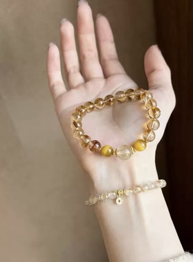 DIY国风招财转运黄水晶手链