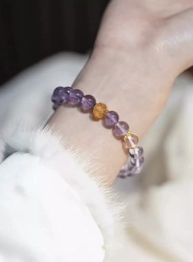 摇光新中式天然紫水晶好运手链