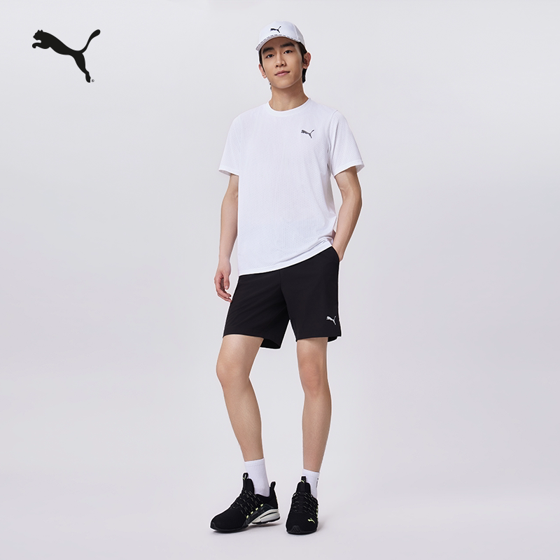Black running fitness shorts for men PUMA