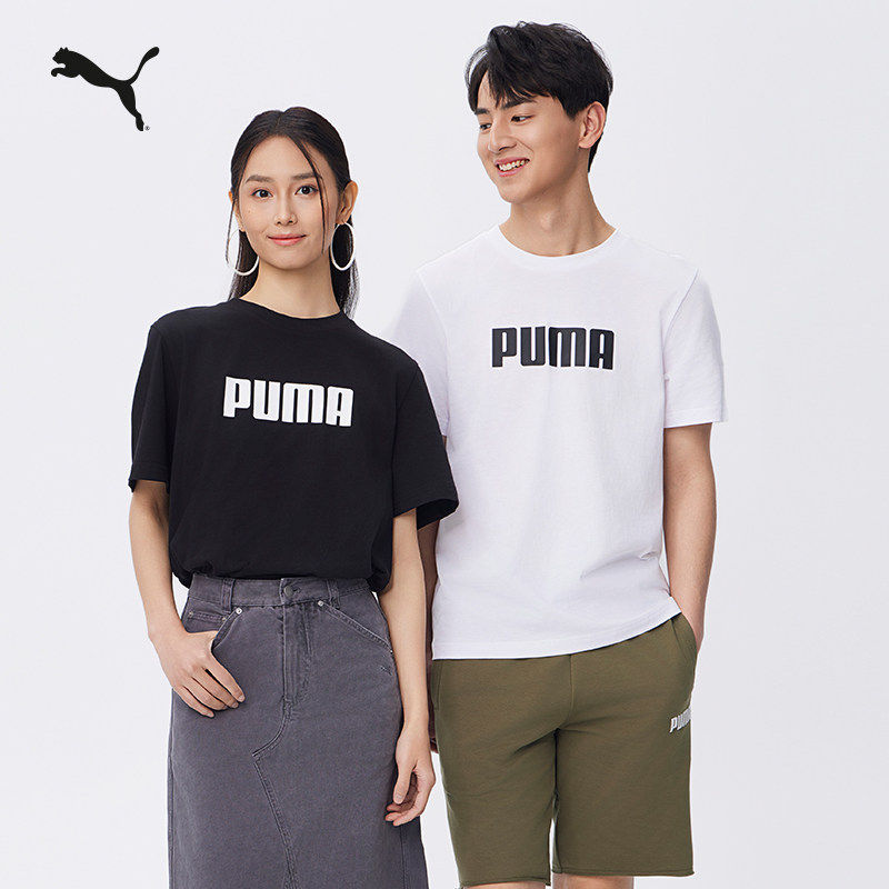 百亿|纯棉LOGO宽松休闲短袖T恤男女PUMA彪马新款夏季圆领运动上衣