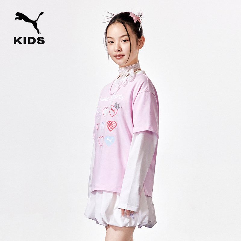 纯棉宽松休闲假两件长袖T恤女童PUMA彪马新款秋季运动上衣 950541,淘宝优惠券,粉丝福利购,淘宝优惠卷