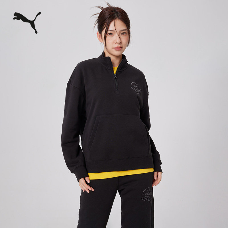 加绒保暖宽松半拉链运动卫衣女子PUMA彪马新款冬季加厚上衣692927,淘宝优惠券,粉丝福利购,淘宝优惠卷