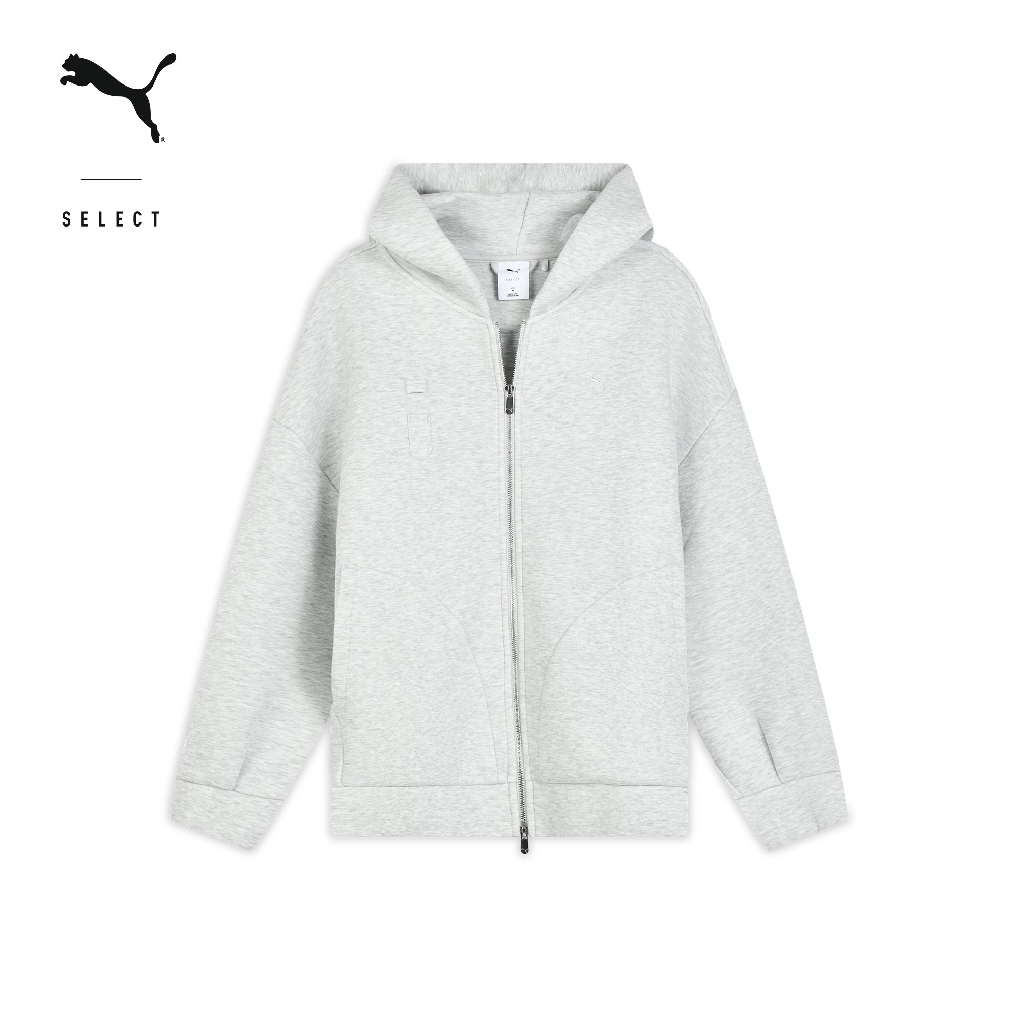 灰色双拉链弹性针织外套男女同款PUMA彪马官方冬季运动夹克633465,淘宝优惠券,粉丝福利购,淘宝优惠卷