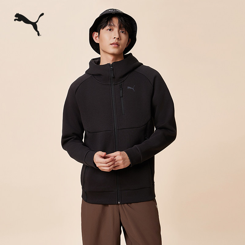 修身灰色跑步运动外套男PUMA彪马官方新款冬季休闲拉链夹克626143,淘宝优惠券,粉丝福利购,淘宝优惠卷