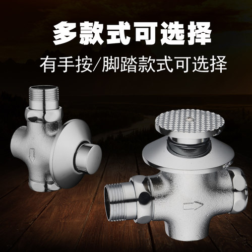 时龙 全铜入墙式暗装手按式大便冲洗阀/冲水阀/蹲/全铜  CL08 - 图0