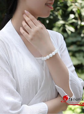 羊脂白玉手串项链碧玉和田玉天然