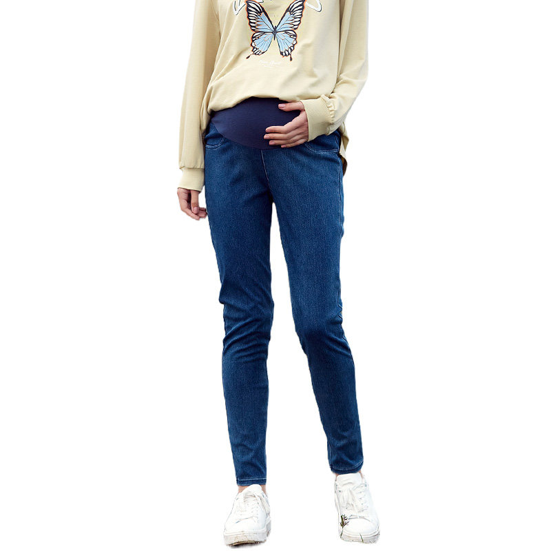 快乐屋孕妇高弹斜纹2023新款牛仔裤 快乐屋孕妇铅笔裤