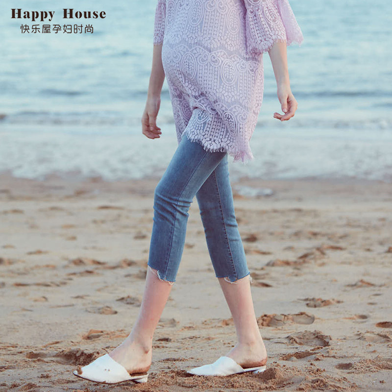 快乐屋孕妇外穿2023夏季新款七分裤 快乐屋孕妇铅笔裤